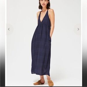 Lacausa Navy Blue Country Bouquet Maxi Dress Size S